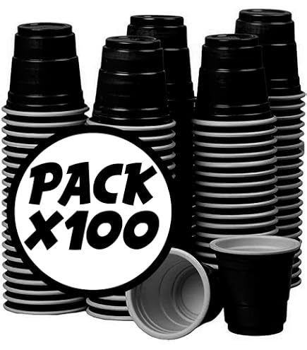 200 Stück Shot Cups Schwarz – 6cl/60ml, Wiederverwendbar, Aus Robustem Kunststoff, Für Partys & Feiern