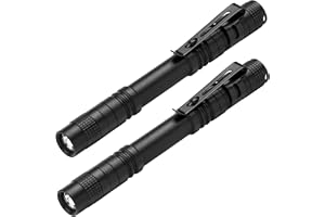 flintronic 2 st LED-ficklampa – 133 mm | Bärbar med penna 200 lumen, används för gör-det-själv, arbete och nödbelysning, 2 AAA-batterier (ingår ej)