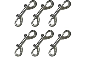 Ceqiny 6 Stück Doppel Karabiner Ketten Schnapphaken 89mm Länge Doppelseitiger Karabinerhaken mit Drehgelenk Zink-Legierung Karabiner mit Drehkopf für Hundeleinen Gurtband Taschen Gurte, Schwarz