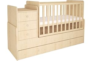 Polini Kids Kombi-Kinderbett Simple 1100 mit Kommode natur, 1227.30