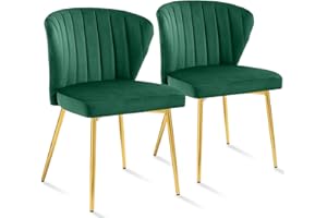 ‎SEPNINE Sepnine Moderne Esszimmerstühle Samt, Küchenstuhl,Gepolsterter Sitzfläche aus Komfortschaum,mit Metallbeinen für Esszimmer Wohnzimmer Schlafzimmer Küche Besprechungsrau（2pcsgrün）