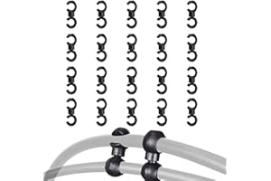 SEMINISMAR Clip de sujeción del Cable de Freno,Cable de Bicicleta S - Clip,Gancho en Forma de s para Cables de Bicicleta,Pinza giratoria en Forma de s,Clip de Bicicleta de Gancho s, 20 Piezas (Negro)