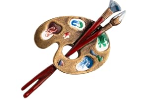 BA BIJOU-ART Spilla pittore smaltata per capotto giacca vestito fazzoletto da collo blusa borsa dipinto a mano ottone