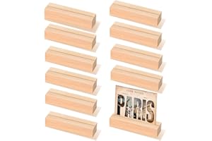 UptVin 10 Stück Kartenhalter Holz, Tischkartenhalter Holz, Als Fotohalter Holz, Menükartenhalter, Postkartenhalter, für Hochzeit,Party,Dekoration,Fotoanzeige, Schräge Kartensteckplatz ist Stabiler