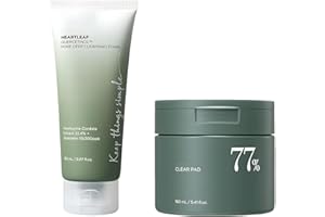 VIRXCIR 2PCS Heartleaf 77 Clear Pad 70 Sheets, Deep Pore Cleansing Foam, PHA Care Pad for Dead Skin, Daily Toner Peel with Low PH Value, Cleansing Foam, Refreshing Hydrating Toner Pad