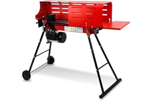 EBERTH Fendeur de buche fendeuse a bois electrique 2200W, hydraulique puissance de fendage de 7t, écran protection, 4 pieds, longueur buche max. 52cm et diamètre 25cm, 2 roues, 230V, horizontale