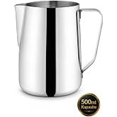Paslanmaz &Ccedil;elik S&uuml;t ve Kahve Potu, Pitcher S&uuml;tl&uuml;k, S&uuml;t K&ouml;p&uuml;rt&uuml;c&uuml;, K&ouml;p&uuml;rtme Kabı,500 ml