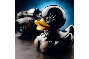 CXINLky Duckieville Enten Statue, Gothic Rock Duck Statue, Schwarz Gothic Punk Entenstatue aus Kunstharz, Satan Ente Tisch Deko Geschenk Rock Entenstatue Sammlerstück (Sexy Ente)