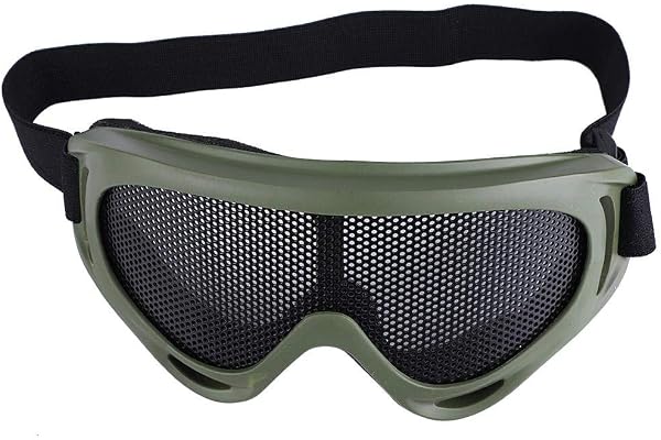 Tbest Airsoft Metal Mesh Goggles Tactical Mesh Goggles stållinser solglasögon halva ansiktet huvudbonader gogles pannband för cykling utomhus löpning camping