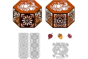 DELORIGIN 3D Pumpkin Box Die Cuts for Card Making, Carbon Steel Die Cuts Pumpkin Box Frame Cutting Dies Stencils Scrapbooking Embossing Template Dies for Craft Birthday Gift Decor Photo Album