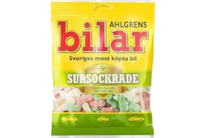 ScandiKitchen, Ahlgrens Bilar Sursockrade – Sour Sweets, Swedish Candy Classic, Soursweet Marshmallow Car - 1 x 100g Bag
