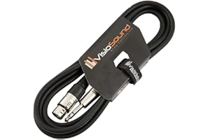 VisioSound Female XLR to 6.35mm Stereo TRS Jack Lead/Balanced Signal/Audio Patch Cable 3m Black