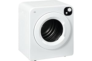 HOMCOM 6kg Vented Tumble Dryer, Freestanding, Wall Mounted, Stackable, Portable Dryer with 7 Programmers, White