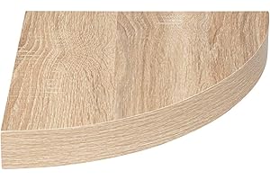 5 FIVE SIMPLY SMART Five - Étagère d'angle Murale Flottante Effet chêne Naturel 25 x 25 cm Fixations Invisibles