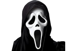 Shengruili Halloween Ghostface Maske,Scream Maske für Kinder Erwachsene,Scream maske,Ghost Face maske,Latex GeistMaske,Gruselige Schrei Maske,Halloween Skelett