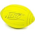 Nerf Dog Ridged Football Dog Toy with Interactive Squeaker, Lightweight, Durable and Water Resistant, 7 Inch Diameter for Medium/Large Breeds, Single Unit, Green