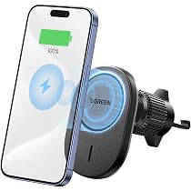 Chargeur Magsafe Voiture Lekente 15W - Support Magnétique IPhone 12-16 - Fixation Grille