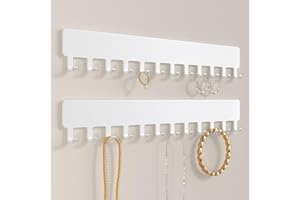 Josmimic Wall Chain Storage Jewellery Storage: Chain Holder Chain Hanger Chain Storage Hanging Jewellery Holder Wall White 2 Pieces