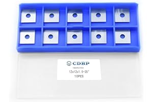 CDBP Inserti Quadrati 12 mm per Tornio Legno, Ricambio per la lavorazione del legno 12x12x1,5 mm, adatto per testa di taglio per pialla elicoidale a spirale, 10 pezzi