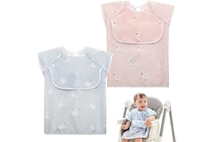 Little Dimsum Bavaglino a Maniche Lunga per Neonati Alimentazione Impermeabile All' acqua Camicetta Grembiule con Motivo Animale