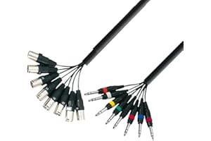 Adam Hall 3 Star Series 3 m 8 x XLR-Kabel männlich auf 8 x 6,3-mm-Klinkenstecker