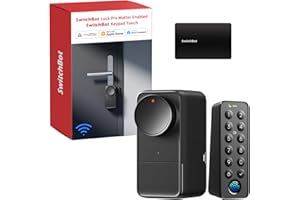 SwitchBot Cerradura Inteligente WiFi Pro con Teclado Táctil, Matter Over WiFi, Cerradura Electrónica con Batería Recargable, Desbloqueo vía App, Huella Digital, Alexa, Google, Compatible Apple Home