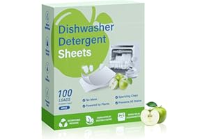 YCAAEO 100 Stück Spülmaschinen Blätter, Natürliche Spülmittel Streifen, Spulmaschinen Blatter Bio, Geschirrspüler Papier, Kraftvolle Reinigung