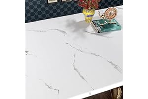 FunStick Vinilo Adhesivo Muebles 90cmx5m, Laminas Decorativas en Efecto Mármol Blanco, Papel Pintado Forro Libros Adhesivo Encimera Cocina, Papel Pintado Autoadhesivo Vinilos para Puertas