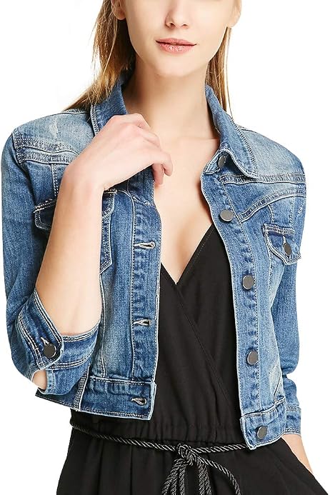 Women Casual Denim Jacket Jeans Tops 