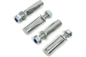 OLDNEWBIKES Pasadores chavetas bulones de 9,5mm de diámetro (4 Unidades) con Tuercas de Seguridad con Anillo de PVC, indicados para bielas clásicas de bulón chaveta Pasador