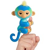 Fingerlings 2023 YENİ İnteraktif Bebek Maymun Dokunmaya Tepki Veriyor - 70+ Sesler ve Tepkiler - Aslan (Mavi)