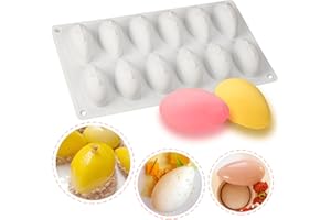 FUNSHOWCASE Quenelle Stampo in Silicone per Cioccolato Torta Dessert Mousse Gelato Fondente 12 Cavità