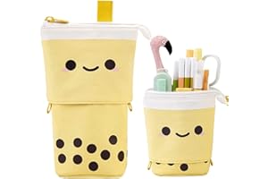 GIENXIAS Niedliches Federmäppchen, selbststehend, Teleskop-Federmäppchen, Schreibwaren, Büro, Tasche, Organizer, Schultasche, Pop-Up-Kosmetiktasche, Make-up-Tasche für Frauen, Studierende, Erwachsene