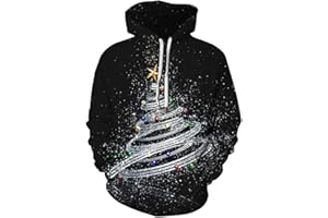 Imbry Mens Ugly Christmas Jumpers Funny 3D Hoodie Sweater Xmas Sweatshirt