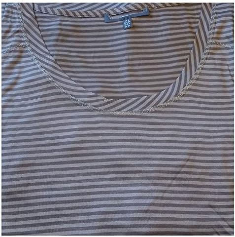 Ex Laura Ashley Fine Stripe Jersey Tunic Top Pink Brown Ladies Stretch Striped[UK 12,Brown Stripe]