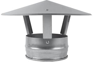Vent Systems 125 mm skorstensskydd för rökrör – galvaniserat stål ugnsrör lock/skorstensskydd med regnhuv – kamin avgasrör tä