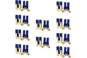 Padarsey 10 Pairs EC5 Bullet Banana Plug Connector Female Male 5mm Bullet Gold Connector for RC ESC LIPO Battery