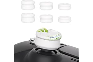 PlayVital 3 Alturas Tapas para Pulgar - Thumbstick Caps para ps5/4, para Xbox Core/One, para Elite Series 2, para Switch Pro, Cubiertas de Agarre, Diseño Antideslizante (Razor Versión-Blanco)