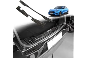 AOSKonology for Mach E Rear Bumper & Trunk Sill Set Cover Protector Accessories, Stainless Steel Bumper Guards Set of 2 Compatible with 2021 2022 2023 Mustang Mach-E Interior Accessories(Black)