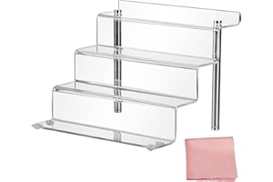 ECOSEAO 4 Tier Display Stand,Acrylic Riser for Cupcake Stand,Cosmetics Perfume Organiser,Display Shelf,Desserts Holder Decoration and Organizer (1 Pack)