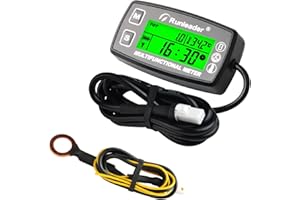 Yooreal Compteur d'heures numérique et tachymètre - Jauge de température du moteur - Affichage rétroéclairé - Étanche pour scooter, mini moto, gazon, tracteur, générateur, camion à benne