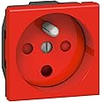 61412 - Eur'Ohm]Bloc 2 prises de courant à détrompage 2P+T Optima