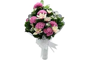 . ILUMINA TU VIDA . PANDA HOME Panda Home Flores Artificiales: Ramo Duradero para Cementerio, Nichos y Sepulturas, Más de 30 Modelos, Tamaño Aproximado 58x45 cm, Incluye Liliums Artificiales