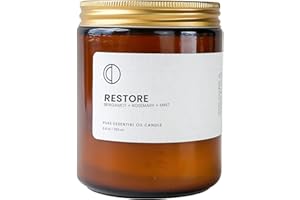 OCTŌ Restore Bergamotto + Rosmarino + Menta verde + Limone | Candela profumata. A base di Oli Essenziali e Cera di Soia. 250ml