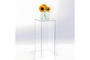 StarK® Blumenständer,Premium Acrylglas Dekosäule belastbar bis 30kg,Blumensäule,Pflanzenständer,Podest (S = 22x22x45 cm Hoch)