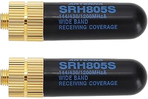 OTOTEC 2PCS Radio SRH805S SMA-F femmina Bullet Antenna 144/430/1200MHz Walkie Talkie Antenna Dual Band Compatibile con Baofeng GT-3 UV-5R BF-888s Radio 51x14mm Nero
