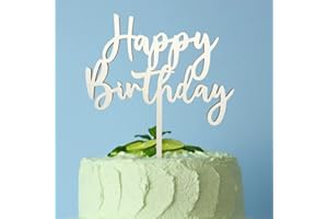 JOYEASE Happy Birthday Cake Topper Geburtstag aus Holz, Kuchen Deko Torten Topper Geburtstag für Mädchen Jungen Frauen Mann Größe 16x 20cm