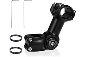 Yizhet Bicycle Adjustable Stem, 0±60° Adjustable MTB Handlebar Stem Riser for 25.4mm/1" Handlebar and 28.6mm/1-1/8" Steerer, Bike Stem Extender for Mountain Bike, Road Bike (110mm, Aluminium Alloy)