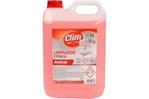 Clim Profesional Limpiador cítrico antical para baños y sanitarios. Acaba con la cal y todo tipo de incrustaciones. Garrafa 5 litros