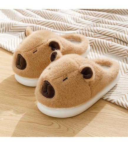 BUNIQ Pantofole Capybara In Peluche – Morbide, Antiscivolo E Calde Per L'Inverno, Unisex Per Uomo E Donna, Taglie 35-41 - 4